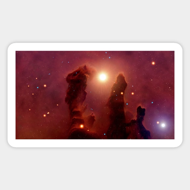 Gas pillars in the Eagle Nebula (R590/0135) Sticker by SciencePhoto